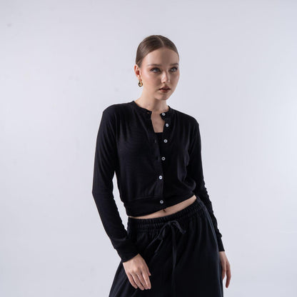 Joyce by AIJO Premium Zora Cardigan Kancing Rib Katun- Atasan Wanita Kancing - Cardigan Korean Style - Knitwear Nyaman & Panjang - Baju Fashionable