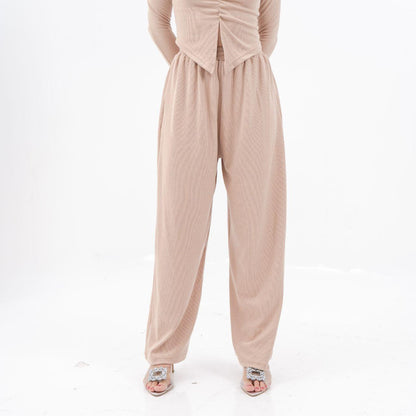 AIJO| (READY) Clara Cullote - Celana Panjang Wanita Rib Kulot Basic Kantong Nyaman Hitam Formal Casual