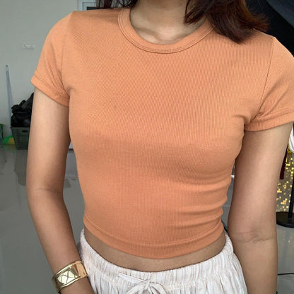 AIJO | (READY) Oneck Top- Atasan Wanita Kekinian Rib Fit Basic Style