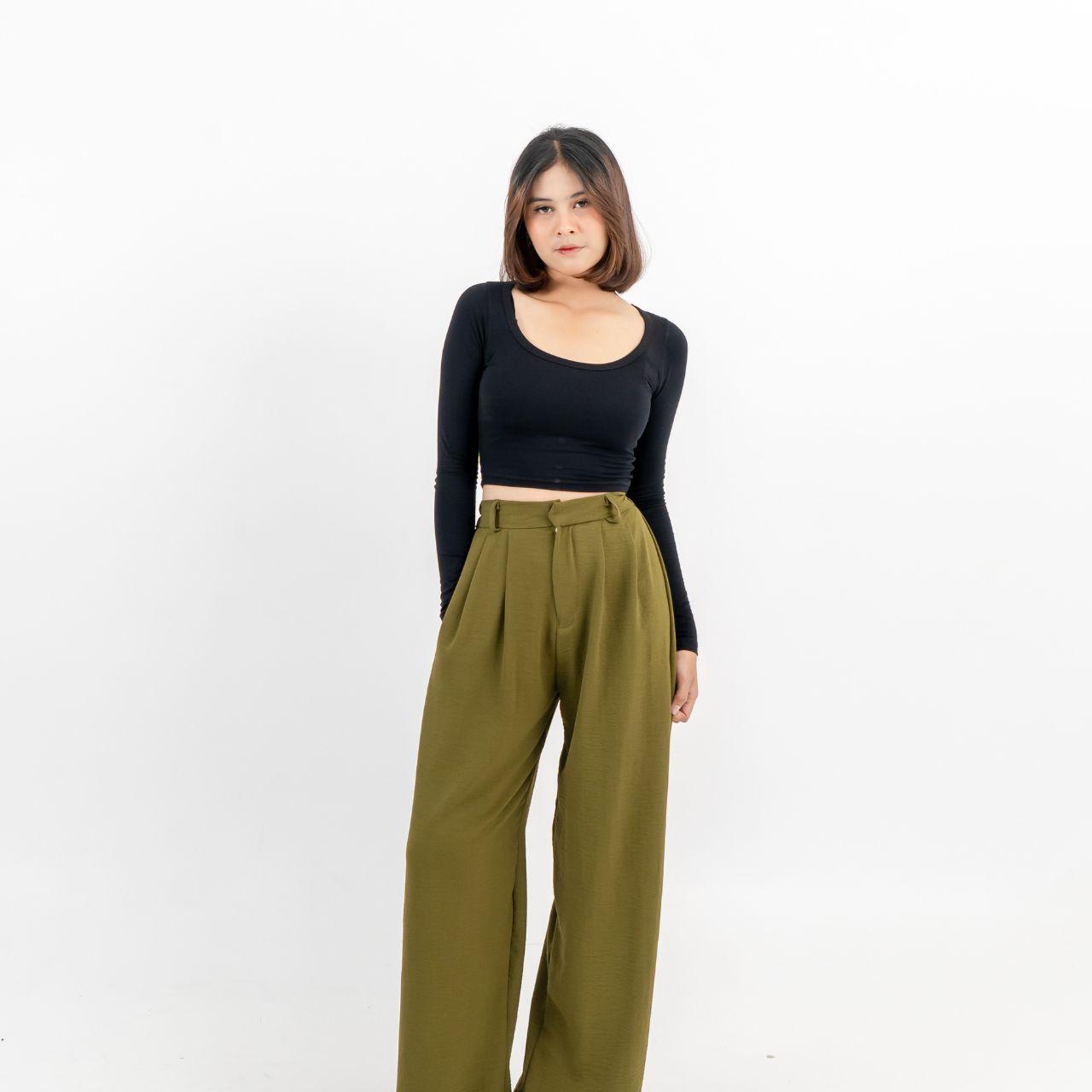 aijo| (ready) thea uneck longsleeve - atasan lengan panjang wanita spandex polos unik nyaman basic variasi