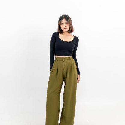 AIJO| (READY) Thea Uneck Longsleeve - Atasan Lengan Panjang Wanita Spandex Polos Unik Nyaman Basic Variasi