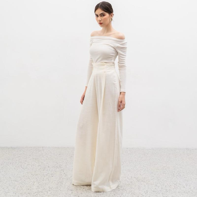 joyce by aijo [premium] caterine linen cullote - celana linen longgar - celana linen panjang wanita highwaist