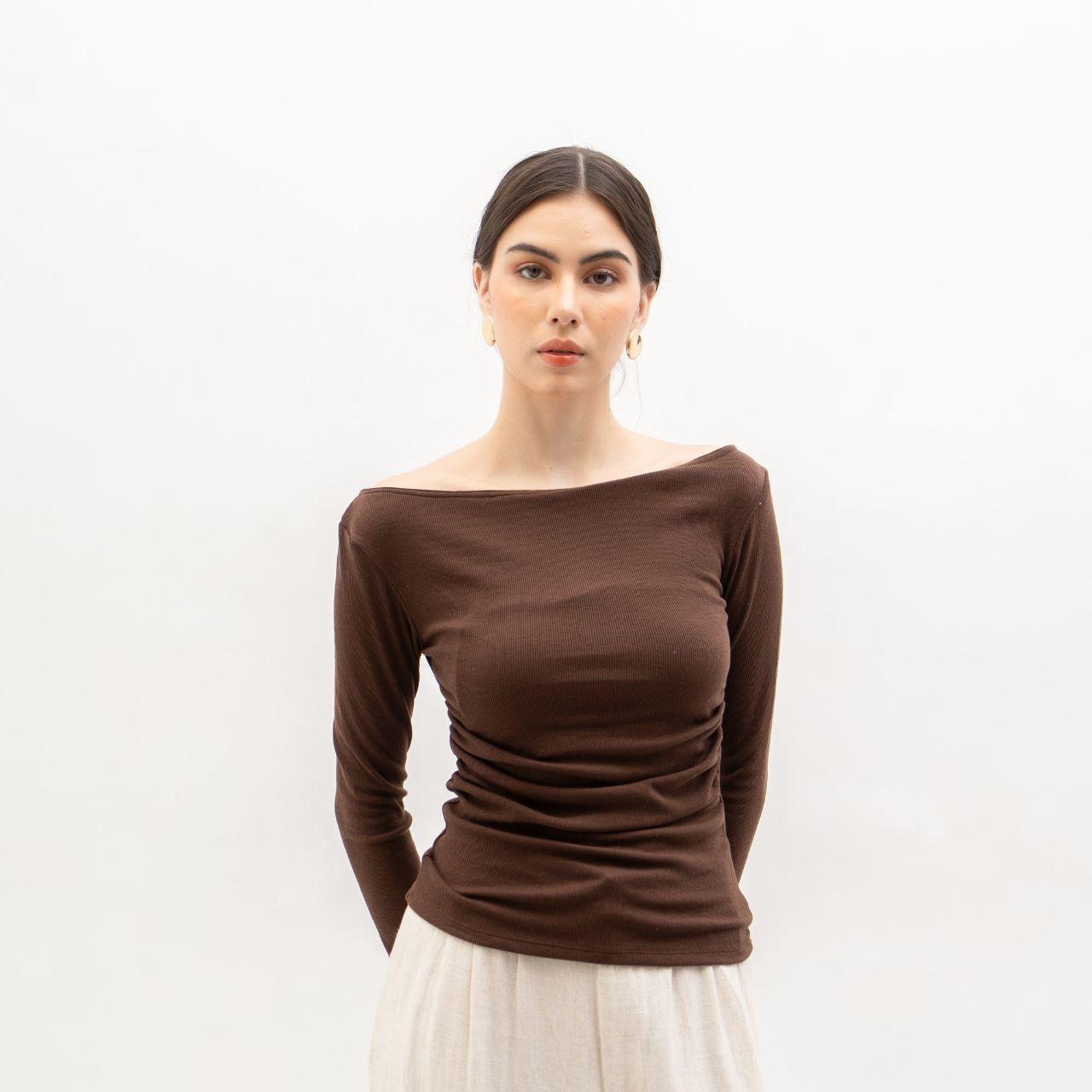 joyce by aijo [premium] leya sabrina longsleeve - atasan lengan panjang rib wanita fit oversize