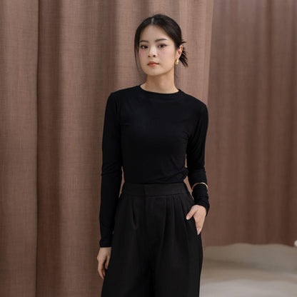 Joyce by AIJO [Premium] Lily Oneck Longsleeve - Atasan Wanita Basic Spandex Lengan Panjang Fitbody