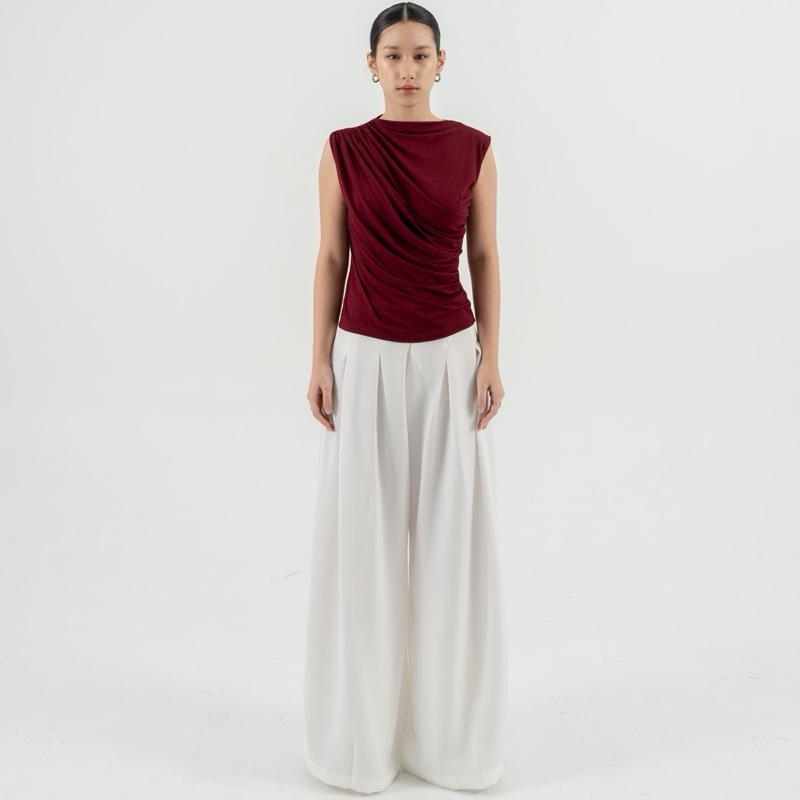 aijo(siap) | irene top - atasan wanita spandex kerut - atasan wanita korean style - mahoni