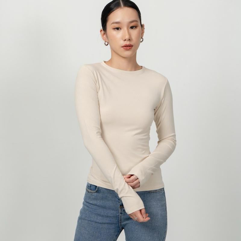 joyce by aijo [premium] evangeline longsleeve top - kaos lengan panjang fitted wanita