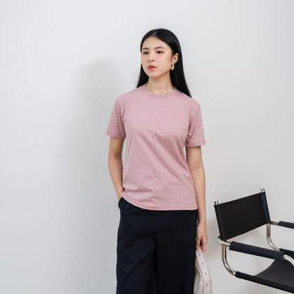 AIJO | (READY) Kaos Cewek Polos Lembut 24s Basic Cotton Halus Hitam - Atasan Wanita Kaos Coklat Navy Combed Katun Baju Oblong Maroon Pendek Distro Oversize
