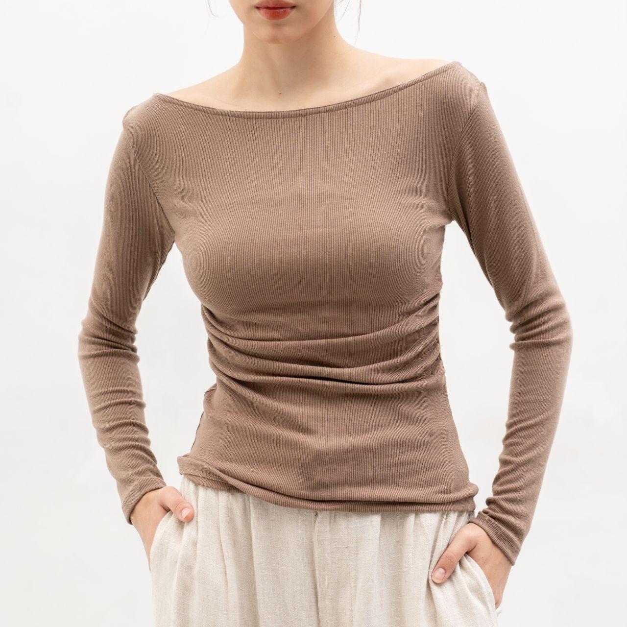 joyce by aijo [premium] leya sabrina longsleeve - atasan lengan panjang rib wanita fit oversize