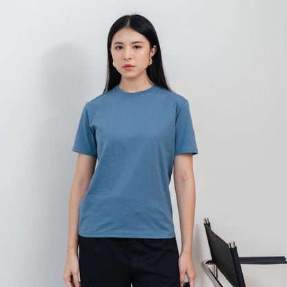 AIJO | (READY) Kaos Cewek Polos Lembut 24s Basic Cotton Halus Hitam - Atasan Wanita Kaos Coklat Navy Combed Katun Baju Oblong Maroon Pendek Distro Oversize