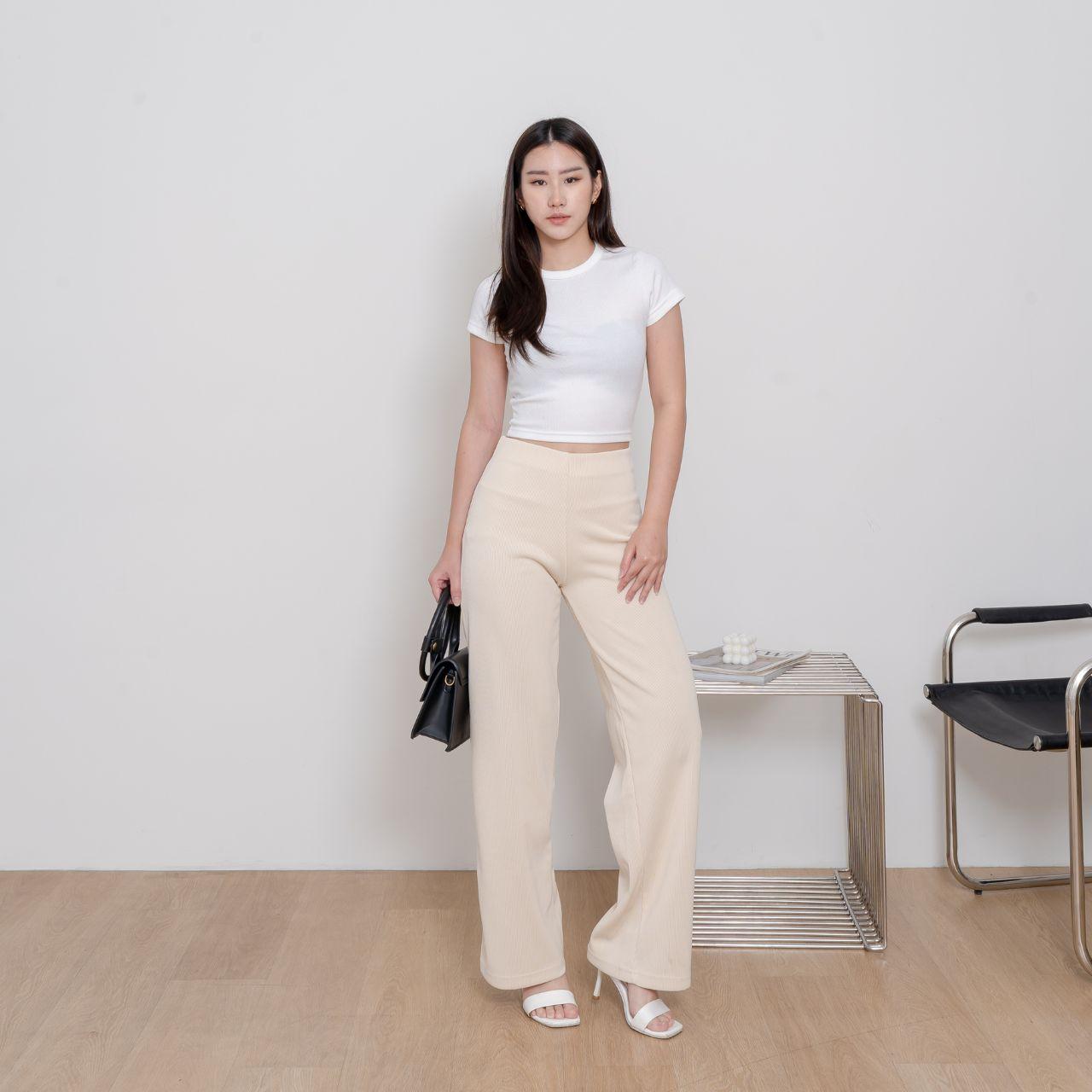 aijoxfuji (siap) | estelle cullot - celana longgar - celana panjang wanita loose kulot basic casual abu coklat cream hitam putih khaki formal linen fit nyaman kain simple