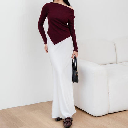 AIJO| (READY) Davina Rok Satin - Rok Satin Wanita - Rok Panjang Bawahan Panjang Bawahan Mewah