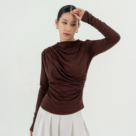 AIJO| (READY) Violet Longsleeve - Oneck Lengan Panjang Wanita Korean Style Polos Baju Basic