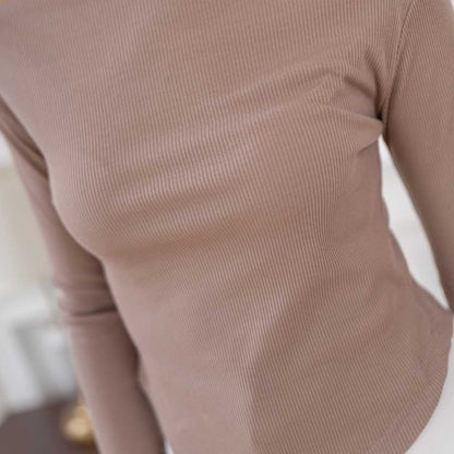 AIJO | (READY) Amoura Rib Longsleeve - Atasan Lengan Panjang Rib Serut Wanita oneck top Nyaman Polos Lembut Basic Baju