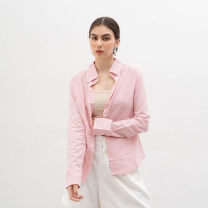 AIJO | (READY) Collin Shirt - Kemeja Lengan Panjang Wanita - Korean Style Atasan Baju Casual Fit