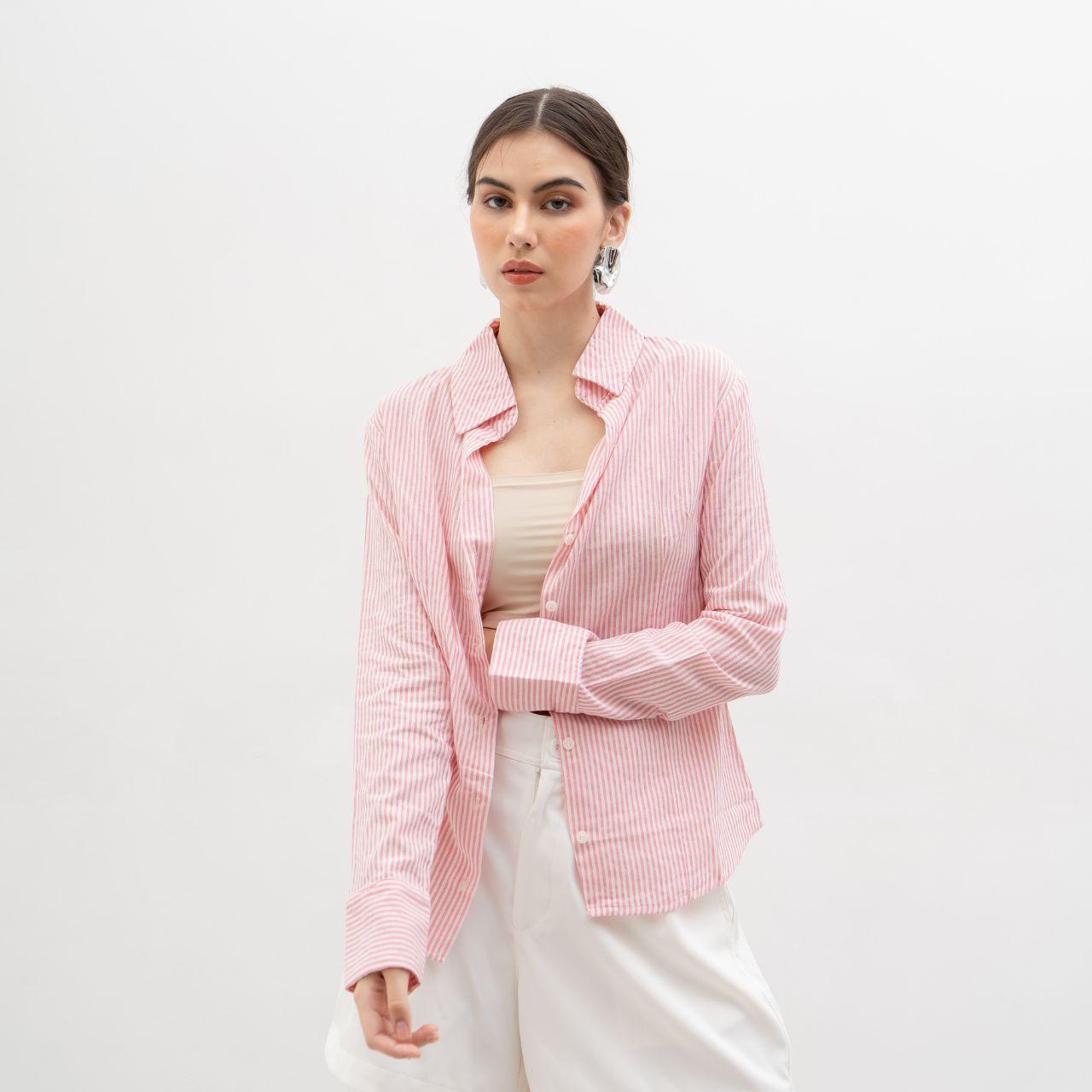 aijo | (ready) collin shirt - kemeja lengan panjang wanita - korean style atasan baju casual fit