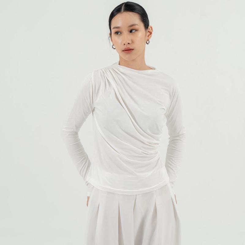 aijo| (ready) violet longsleeve - oneck lengan panjang wanita korean style polos baju basic