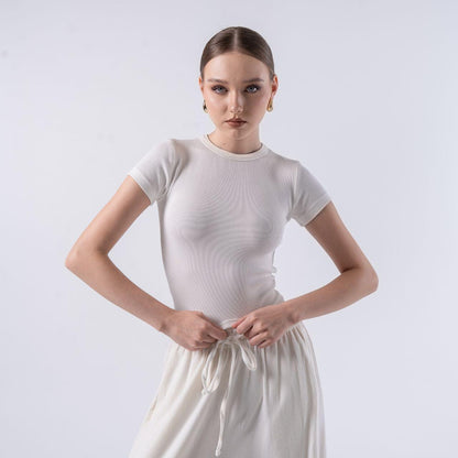 Joyce by AIJO [Premium] - Hailee Oneck Top Rib Katun - Atasan Wanita Rib Katun