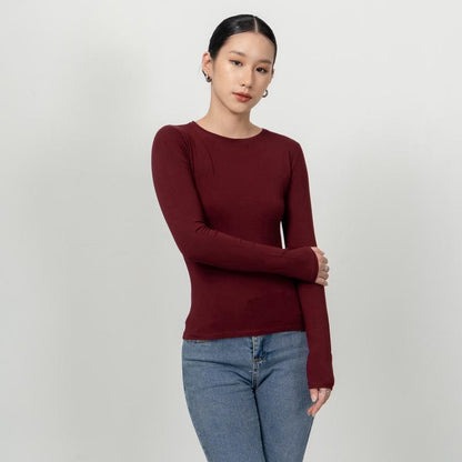 Joyce by AIJO [Premium] Evangeline Longsleeve Top - Kaos Lengan Panjang Fitted Wanita