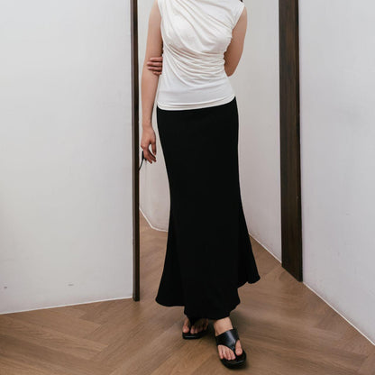 AIJO - (READY) Lavernia Mermaid Rok - Rok Duyung Wanita Panjang Bawahan Hitam Cewek