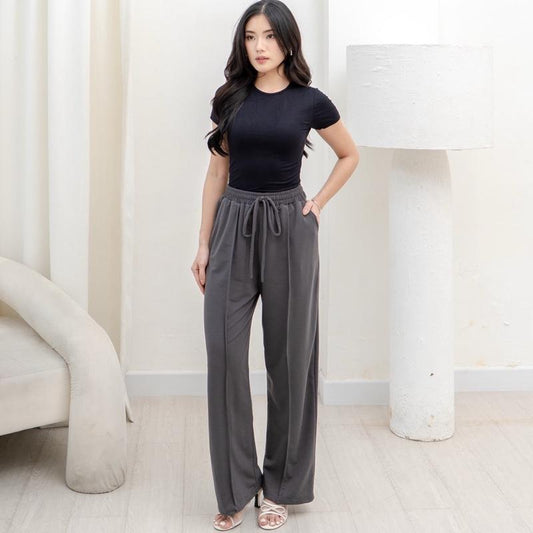 AIJO| (READY) Ruby Cullote - Celana Panjang Wanita Kekinian Kulot Cantik Pinggang Bawahan Nyaman Casual Karet High