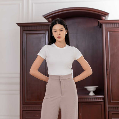 AIJO | (READY) Oneck Top- Atasan Wanita Kekinian Rib Fit Basic Style