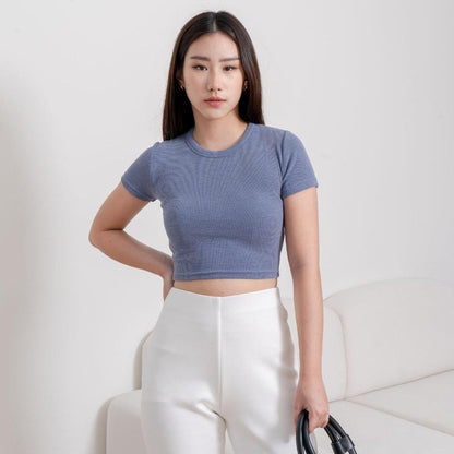 AIJO| (READY) Oneck Top Vol.2 - Atasan Wanita Kekinian Rib Fit Panjang Polos Santai Nyaman cia oneck top Pendek Variasi Basic Oblong Kaos Simple Casual Tshirt Baju Crop Motif Hitam