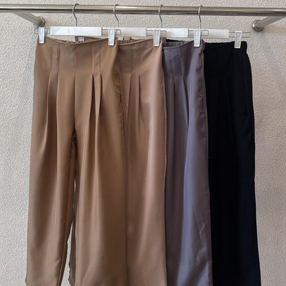 AIJO| (READY) Narra Pants - Celana Panjang Wanita Model Pensil Kancing Kulot Shakila Bawahan tali serut Red Cewek Crinkle
