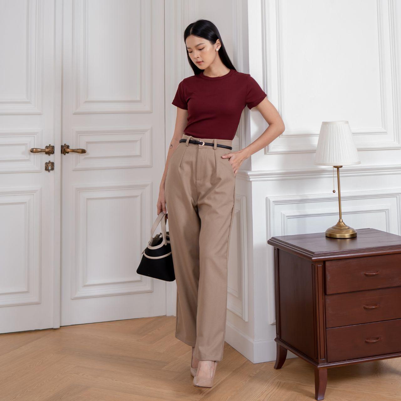 aijo | (ready) giselle long pants - celana panjang wanita formal santai baggy nyaman casual