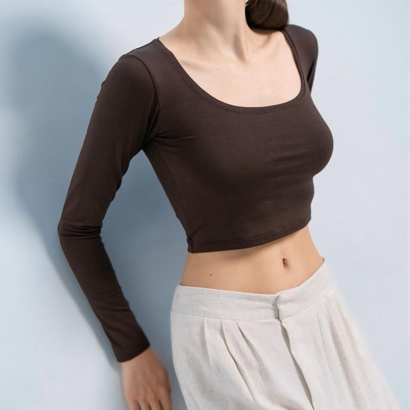joyce by aijo [premium] cleo longsleeve crop top - atasan fitted wanita lengan panjang - atasan bodyfit korean style
