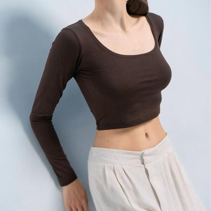 Joyce by AIJO [Premium] Cleo Longsleeve Crop Top - Atasan Fitted Wanita Lengan Panjang - Atasan Bodyfit Korean Style