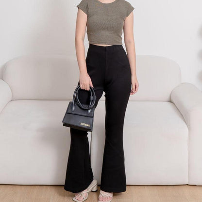 AIJOXFUJI (READY) GRACE CUTBRAY - Celana Panjang Cutbray Wanita Casual Beige Basic Fit Cream Navy Simple Bawahan Formal Hitam Army Dark