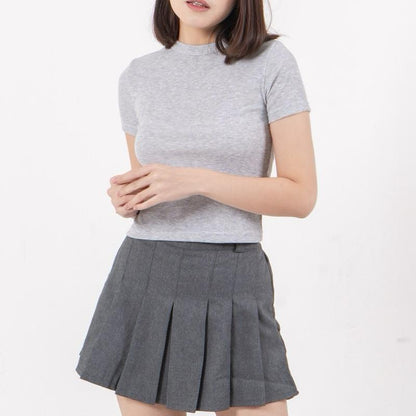 AIJO| (READY) Rhea Oneck Top - Atasan Wanita Oneck Panjang Rib Baju Kaos Cewek Polos