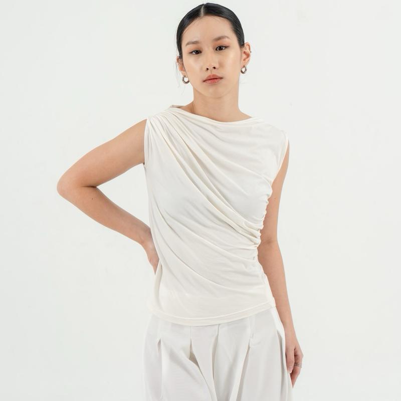 aijo(siap) | irene top - atasan wanita spandex kerut - atasan wanita korean style - mahoni