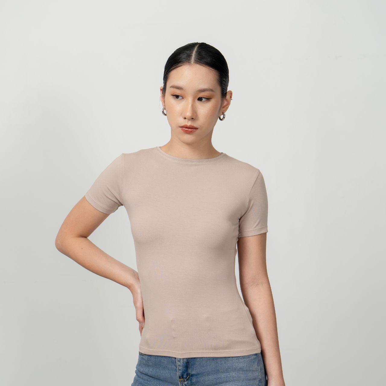 joyce by aijo [premium] lucie fitted top - atasan oneck lengan pendek fitted wanita