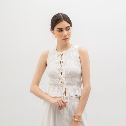 Joyce by AIJO [Premium] Kim Vest Linen Top - Atasan Fitted Wanita Vest Tali Gaya Korea