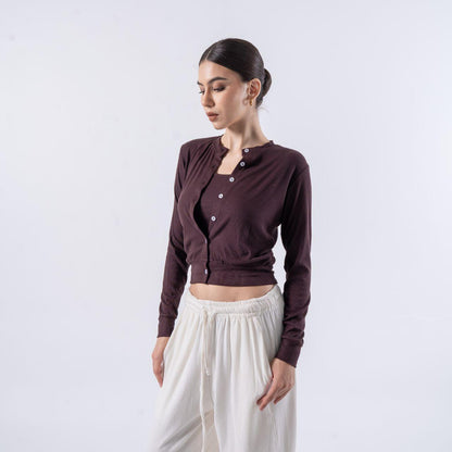 Joyce by AIJO Premium Zora Cardigan Kancing Rib Katun- Atasan Wanita Kancing - Cardigan Korean Style - Knitwear Nyaman & Panjang - Baju Fashionable