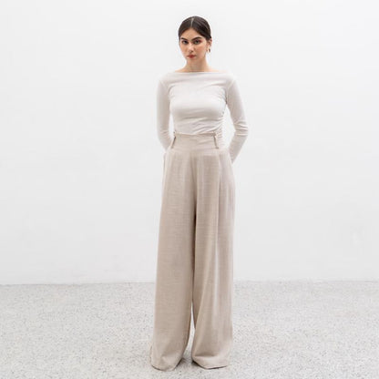 Joyce by AIJO [Premium] Caterine Linen Cullote - Celana Linen Longgar - Celana Linen Panjang Wanita Highwaist