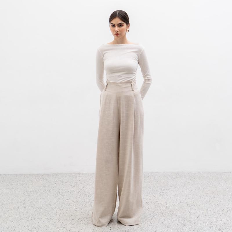 joyce by aijo [premium] caterine linen cullote - celana linen longgar - celana linen panjang wanita highwaist