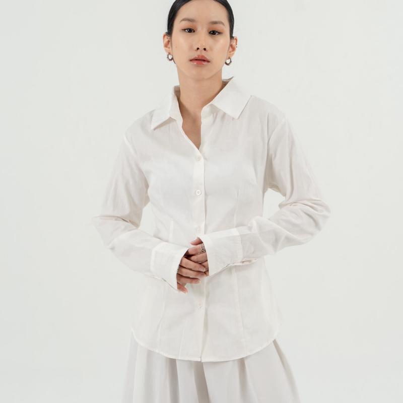 aijo | (ready) collin shirt - kemeja lengan panjang wanita - korean style atasan baju casual fit