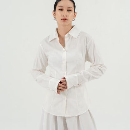 AIJO | (READY) Collin Shirt - Kemeja Lengan Panjang Wanita - Korean Style Atasan Baju Casual Fit