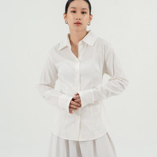 AIJO | (READY) Collin Shirt - Kemeja Lengan Panjang Wanita - Korean Style Atasan Baju Casual Fit