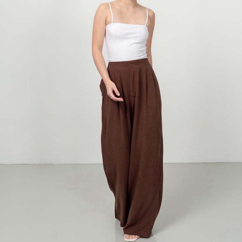 joyce by aijo [premium] eloise linen cullote - celana linen longgar - celana linen panjang wanita - celana kasual linen