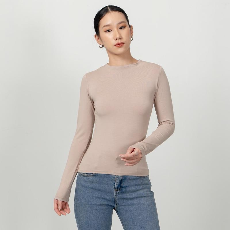 joyce by aijo [premium] evangeline longsleeve top - kaos lengan panjang fitted wanita