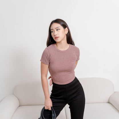 AIJO| (READY) Oneck Top Vol.2 - Atasan Wanita Kekinian Rib Fit Panjang Polos Santai Nyaman cia oneck top Pendek Variasi Basic Oblong Kaos Simple Casual Tshirt Baju Crop Motif Hitam