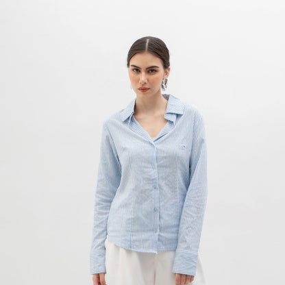 AIJO | (READY) Collin Shirt - Kemeja Lengan Panjang Wanita - Korean Style Atasan Baju Casual Fit