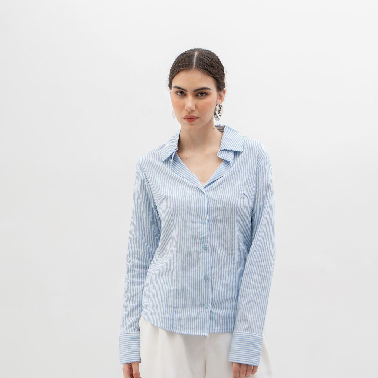 aijo | (ready) collin shirt - kemeja lengan panjang wanita - korean style atasan baju casual fit