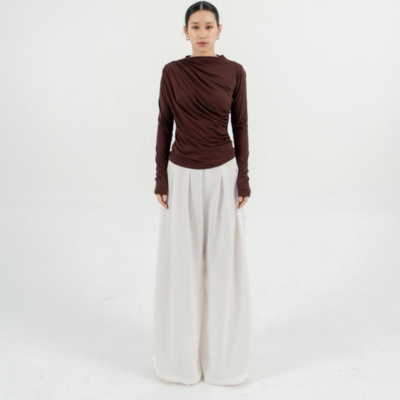 aijo| (ready) violet longsleeve - oneck lengan panjang wanita korean style polos baju basic