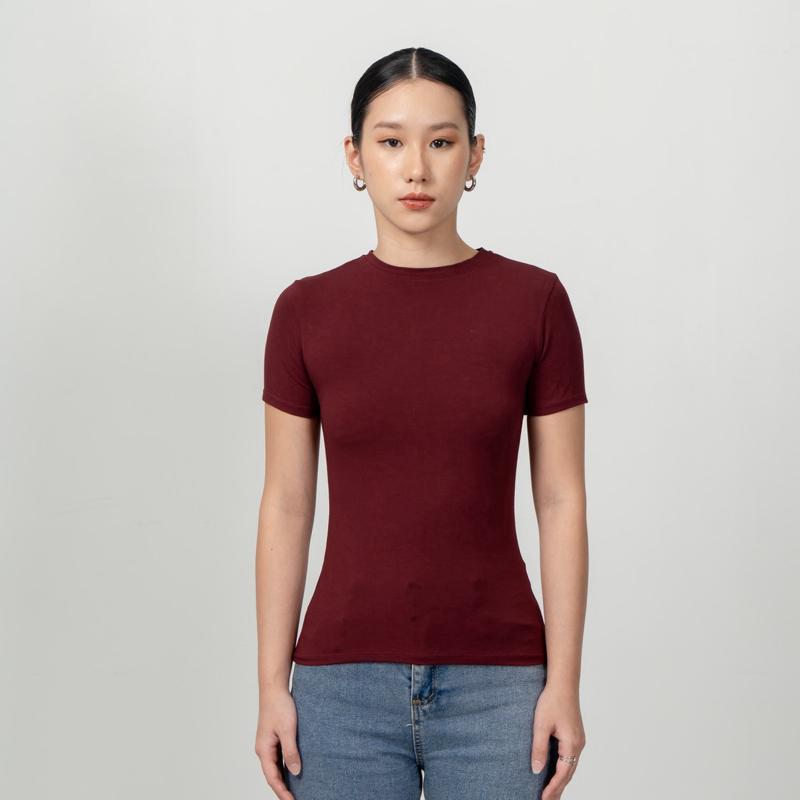 joyce by aijo [premium] lucie fitted top - atasan oneck lengan pendek fitted wanita