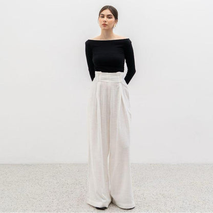 Joyce by AIJO [Premium] Caterine Linen Cullote - Celana Linen Longgar - Celana Linen Panjang Wanita Highwaist